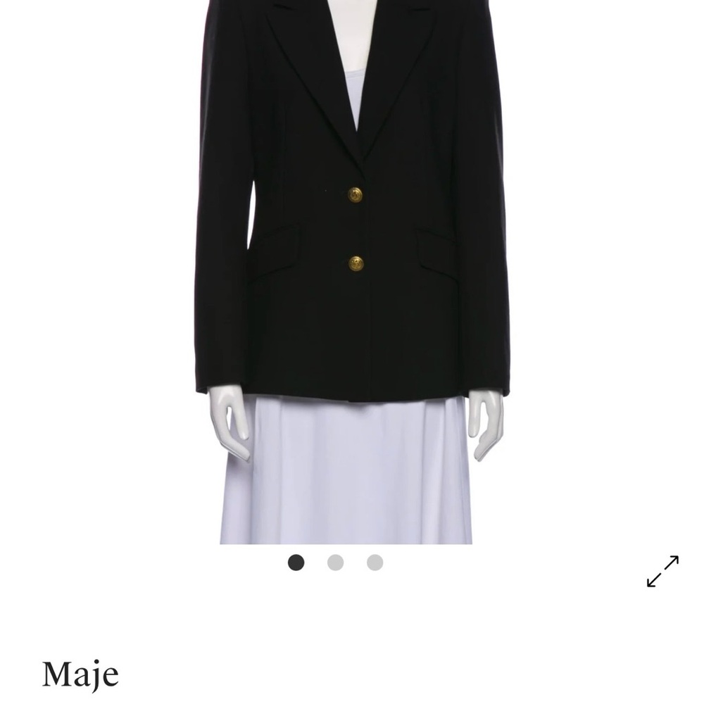 Maje Elegant Black Blazer with Gold Accents